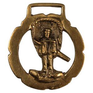 Coracle Man Harness Brass Medallion Decorative Horse Parade Tack Equine Boat